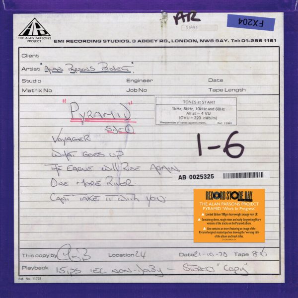 Alan Parsons Project - Pyramid: Work In Project (Orange) Online Hot Sale