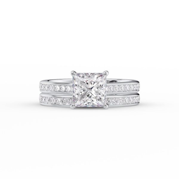 The Cameron Set With A 1.5 Carat Princess Moissanite Online Sale