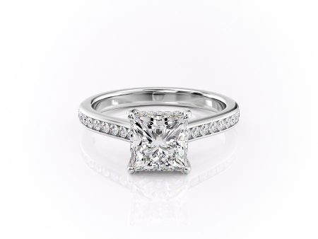 The Cameron Set With A 3.5 Carat Princess Moissanite on Sale