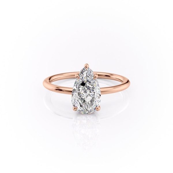 The Sandra Set With A 4 Carat Pear Moissanite For Sale