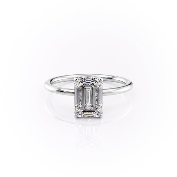 The Sandra Set With A 4 Carat Emerald Moissanite For Sale