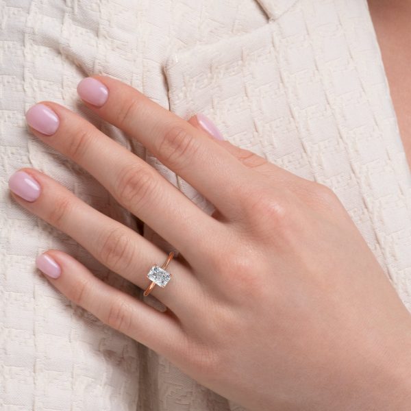 The Sandra Set With A 4 Carat Radiant Moissanite Online Sale