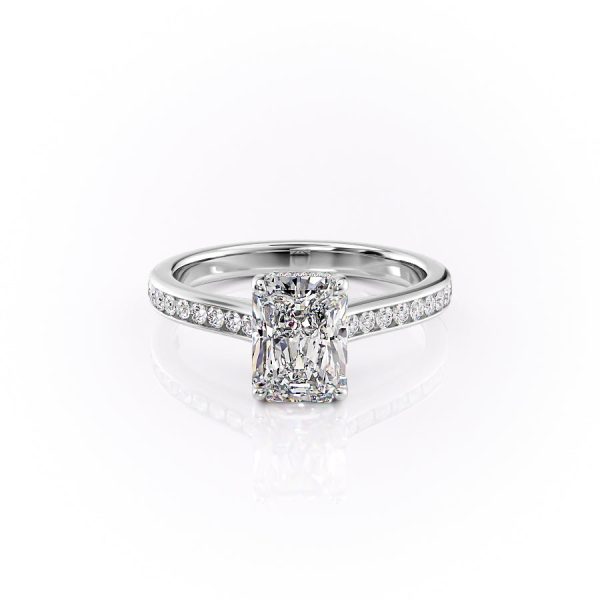 The Cameron Set With A 5 Carat Radiant Moissanite Online Sale